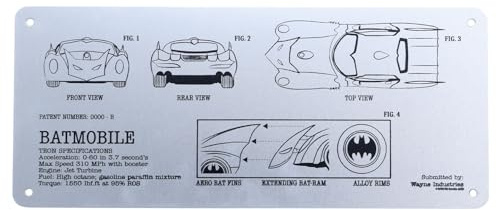DC Batman Limited Edition Batmobile Schematic Fan-Plate