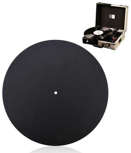 Leather Turntable Slipmat 12 inch, Leather Record Pad Multifunctional Record Mat Turntable Antistatic for Pad Felt for Reduce Vibration(Thickness 1.5MM)