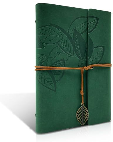 Joy & Inspiration A5 Cuaderno de Piel Pu Vintage Notebook Rellenable Bonito Diario de Viaje Cuaderno de Anillas Refillable Pu Leather Journal