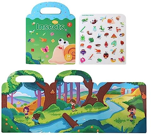 Tragbares Sticker Spiel FüR Vorschule FrüHes Lernen Cartoon Gelee Sticker Buch Gehirn Entwicklungs Szenenbuch FüR