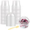 STARVAST 100 tazze da dessert con coperchio a cupola, 250 ml, tazze da dessert in plastica con 100 coperchi e 100 cucchiai, tazza da dessert riutilizzabile per mousse crema al cioccolato mousse
