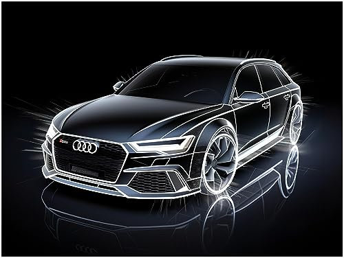 Generisch Poster - Audi Konzept Design - Auto Sportwagen Kunstdruck Wandbild für Wohnzimmer, Kinderzimmer und Arbeitszimmer P201N (60x80 cm)
