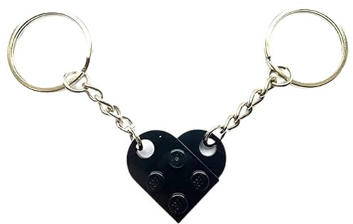 Keyring,Red Couple Love Brick Keyrings,Matching Heart Keyring,Novelty Personalised Keychains Gifts with Key Chains Fit Couples Valentines Day,Birthday,Wedding,Clothes Keychai Accessories (Black)