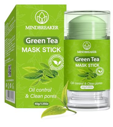 Grüner Tee Maske Stick für Gesicht, Tiefenreinigung Gesichtsmaske Hautpflege entfernt Mitesser reinigende Ölkontrolle, Alle Hauttypen von Männern und Frauen (Green Tea Mask Stick-2 Pack)