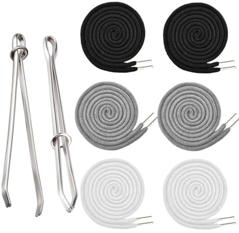 Cordons de Rechange,6 Pièces Manteau Cordon de Rechange, Corde de Pantalons de Survêtement avec 2 Enfileur, Cordons de Serrage de Rechange, Cordons de Rechange de Serrage