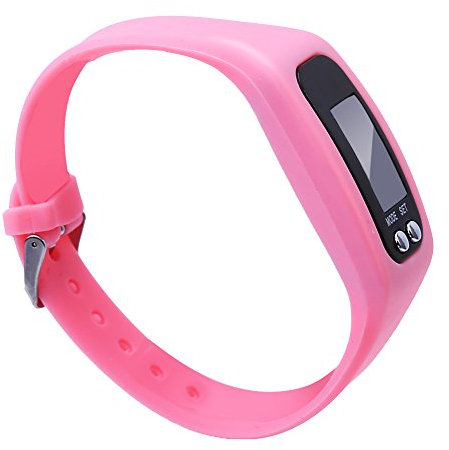 Keenso Orologio da Polso Intelligente, Contapassi Contacalorie da Polso Contapassi Sportivo Fitness (Pink)