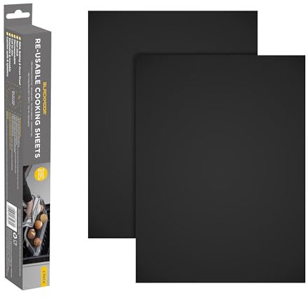 Blackmoor 65489 Non-Stick Cooking Liner Sheets/Reusable 2 Pack/Cut to Size / 40 x 33cm / Easy Clean/Multipurpose for All Oven Types Inc. Fan, Induction, Electric, Microwaves