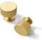 SALISENG Solid Brass Cabinet Knob - Brush Gold Dresser Drawer Knob 2 Pack, Brass Handles for Bathroom Bedroom Closet Wardrobe,Furniture Hardware pulls