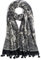 QIUTIMIY Schals für Damen Dünn Blumenmuster Bunte Schals und Tücher Halstuch mit Quasten für Frühling Sommerschal(Schwarz Beige)