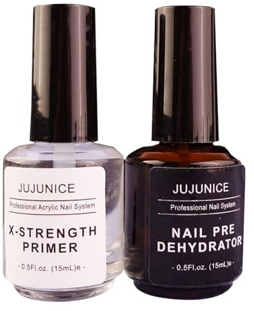 Biglumin base coat - Gel de uñas Prebase y deshidratador de uñas 15 ml,Pegamento uñas Prebase y deshidratador de uñas, Esmalte de uñas en gel de secado rápido (paquete de 2)