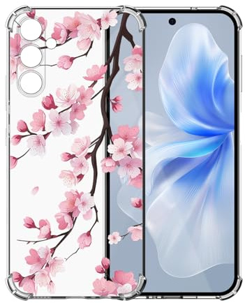 Xkladz Coque Transparente pour Samsung Galaxy A25 5G, Silicone TPU Bumper Housse pour Filles Femmes Garçons, Motif Floral Anti-Choc HD Clair Étui Protection Case, Sakura