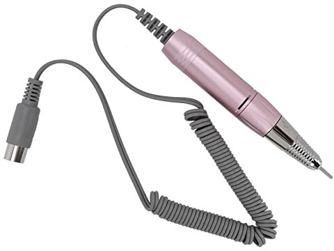 Metal Electric Nail Drill Handle, 0-3000rpm Adjustable Nail File Handle Salon Tool with Heat Dissipation Design, Pink ABS Professional Pedicure Accessories for Salon Technician