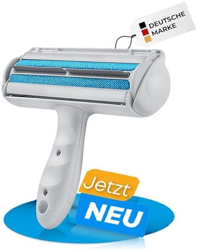 Fine2Designe Fusselrolle, Tierhaarentferner, Fusselroller für Hundehaare und Katzenhaare Wiederverwendbar, Fusselbürste für Tierhaar, für Sofa, Bett, Teppich, Kratzbaum, weiß.