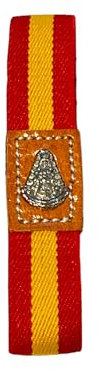 MIBANDERA Pulsera Bandera España Hombre Mujer. Pulsera España Elástica. Pulsera Cuero Tela España (Bandera España - Virgen del Rocio)