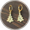 bySantana - Handgemacht Edelstahl Weihnachtsbaum Ohrringe - Weihnachts Schmuck - Geschenk für Frauen oder Männer - Christmas earrings (Creolen (Hoop earrings), Gold)