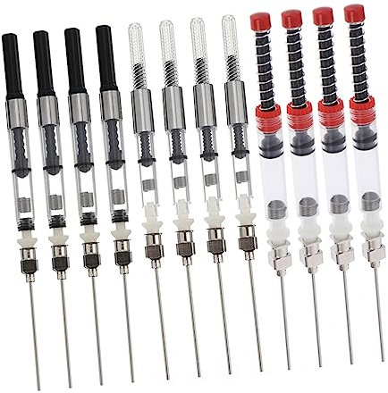 Lurrose 12pcs Fountain Pen Ink Filler Set Ink Absorber for Smooth Writing Available and Ideal for Refillable Fountain Pens and Ink Bottles