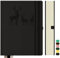 Qefuna Notebook A4 foderato, Bullet Journal A4 blocco note spesse, 360 pagine, 100gsm carta foderata per le donne uomini ufficio scuola diario, 21,3 x 28,1 centimetri, nero