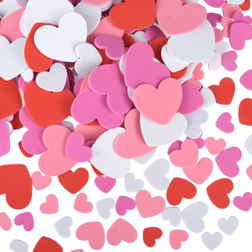 CHRORINE 350 Stück Schaumstoff-Herz-Aufkleber zum Valentinstag, selbstklebende Herzformen, bunte Aufkleber für Valentinstagsdekoration/Hochzeitszubehör/DIY Kunsthandwerk - Gemischter Stil 7