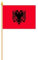Albanien Stockfahne, Grösse 30x45 cm mit Stock, Stabfahne, Fahne, Flagge