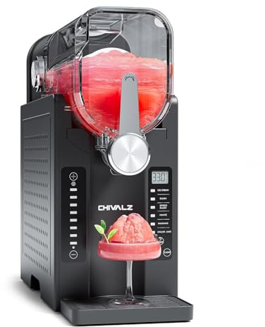 SAIYERUS Slushie-Maschine – Eisloser Frozen-Drink-Hersteller – Slushy-Maschine für Zuhause mit LED-Display, EIN-Touch-Reservierung & 6 Voreingestellte Programme für Margaritas, Frappés, Eiscreme