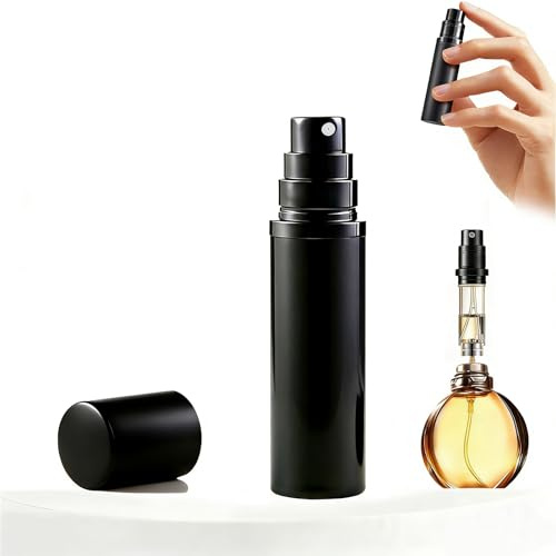 Moling 5ml Parfum Zerstäuber Nachfüllbar für Unterwegs,Reise,Parfümflaschen Klein zum Befüllen,Parfüm Abfüller Mini Sprühflasche,Absolut Dicht,für Handtaschen Koffer(Schwarz)