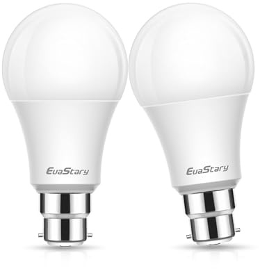 EvaStary B22 Bayonet Light Bulb, 23W A70 Super Bright LED Bulbs Bayonet 200W Equivalent, 3000K Warm White, BC 2100 Lumens Energy Saving Bulb, Pack of 2