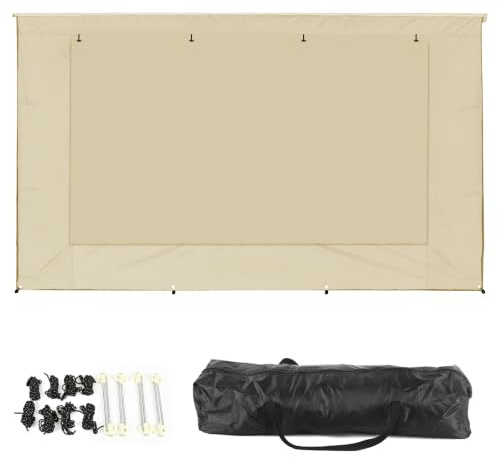 Sonnenschutz Wohnmobil Vorderwand 2x3,7m, Universeller RV Markise | Wohnwagen Sichtschutz UPF 50+ Schutz, Verstellbarem Panorama-Fenster(Stoff+Netz), Regenfest, Bildschirm Seitenwand