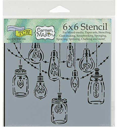 The Crafters Workshop Party Lights Stencil, Transparent, 6 x 6-Inch (18 x 16 x 0.1 cm)