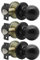 Probrico Matte Black Door Knobs, Black Internal Door Knob Set, Passage Black Door Knob for Interior Doors, Keyless, 3 Pack