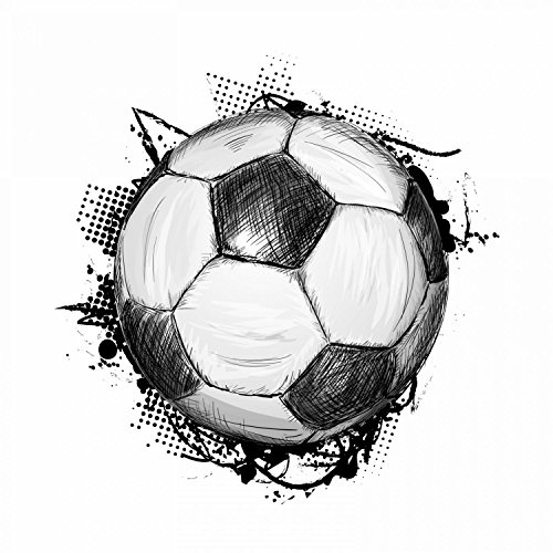 109 Wandtattoo Fussball Teenager Soccer Teenager - in 6 Größen - coole Kinderzimmer Sticker und Aufkleber abwechsungsreiche Wanddeko Wandbild Junge Mädchen Größe 750 x 750 mm