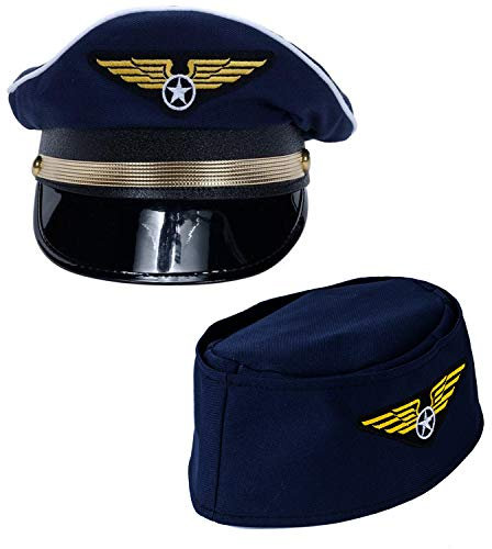 Pilotenhut – 2 Pack – Captain Pilot Hut – Piloten- und Flugbegleiter-Kostüm – Paar-Kostüme Tigerdoe