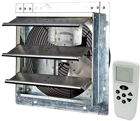 iLIVING ILG8SF12VC 12 Wall Mounted Smart Remote Shutter Exhaust Fan Thermostat Humidistat Variable Speed Vent Fan For Home Attic Shed or Garage Ventilation 960 CFM 1400 SQF Silver Fan With Remote
