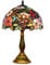 Hobaca 12 Zoll Pastoral Buntglas Trauben und Blumen Tiffany Tischlampe Handgemacht Art Dekorative Nostalgie Nachttischlampe Schlafzimmer Wohnzimmer Lampe