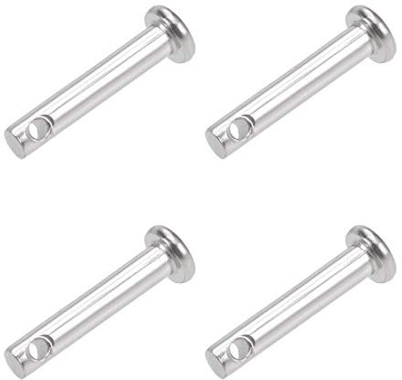 sourcing map 4St Gabelbolzen Einloch Flachkopf 304 Edelstahl Link Scharnierstift 3mm X 16mm