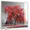 STEINFELD Heizsysteme® Glas Bild Infrarotheizung inklusive TS11 WiFi Thermostat | Made in Germany | Motive 010 roter Baum (500 Watt, silber/Alu)