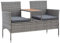 vidaXL Gartenbank 2-Sitzer mit Teetisch Witterungsbeständig Gartenmöbel Lounge Bank Sofa Sitzbank Gartenstuhl Gartensofa 143cm Poly Rattan Grau
