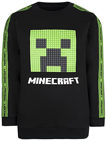 Minecraft - Schwarzes Sweatshirt Geschenke für Jungen Pyjamas - Gaming Merchandise Geburtstag Spiel Tshirt Fanartikel - Alter 9/10