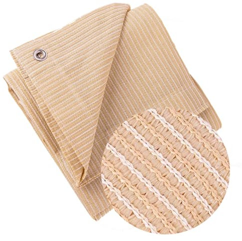 YHBZ Filet d'ombrage Beige,1x5m,3x8m,Tissu perméable rectangulaire en HDPE avec œillets,Couverture d'ombrage pour pergola à la Maison,bâche en Maille Durable,2x3m(7 * 10ft)