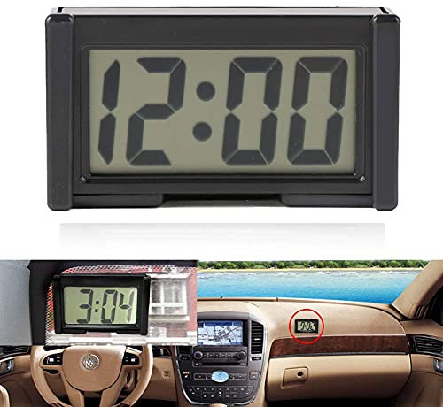Umisu Digitale LCD-Uhr fürs Auto, Kalender, tragbar, für Armaturenbrett, elektronische Uhr, Datum, Zeit, Tisch, Auto, Büro