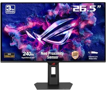 ASUS ROG STRIX OLED XG27AQDMES, Monitor Gaming da 26,5 QHD QD-OLED, Nero