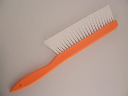 Generisch Abkehrbesen orange Kunststoff Perlon ca.36cm lg Borstenteil 20x5cm Imker Imkerei Besen Bienenbesen