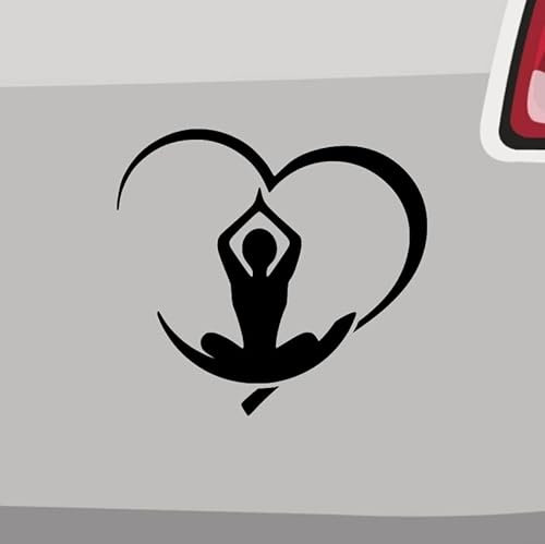 Lotussitz Herz Aufkleber -6 Größen- Indien Entspannung Yoga Asana Buddha Balance