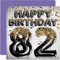 Geburtstagskarte zum 82. Geburtstag Männer – schwarze und goldene Glitzerballons – Happy Karten 82 Jahre alten Mann Papa Great Grandad Grandpa Gran 145 mm 80 Sekunden Geburtstagskarten Geschenk