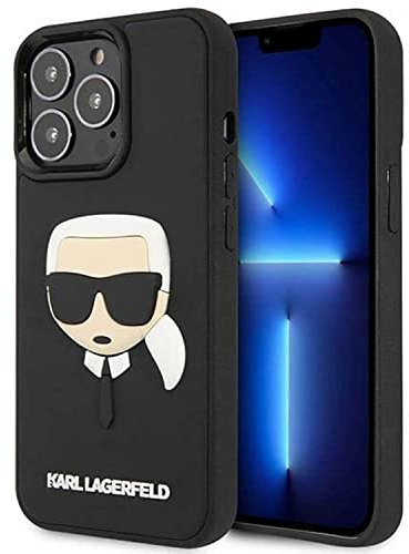 Karl Lagerfeld KLHCP14LKH3DBK hülle für iPhone 14 Pro 6,1 schwarz/Black hardcase 3D Rubber Karl`s Head