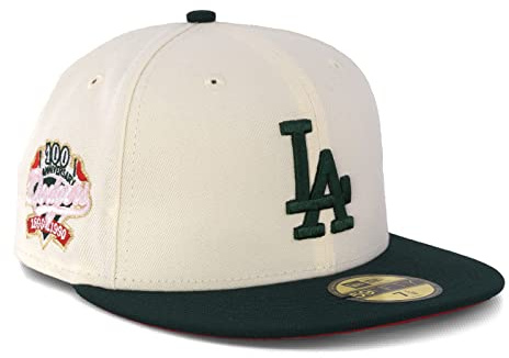 New Era Cap 59FIFTY Herren Basecap NFL NBA MLB Limited Edition (Los Angeles Dodgers beige Green, 7 3/4)