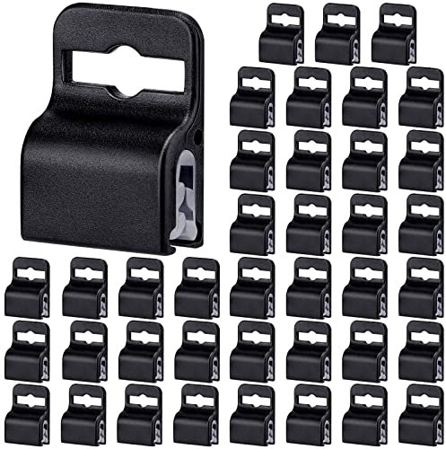 Schwarzer Kartenhalter mit Klemmen, Kunststoff, sicherer Ausweishalter für Ausweise, Smartcard, CAC, Chip- oder Swipe-Karte (40 Stück)
