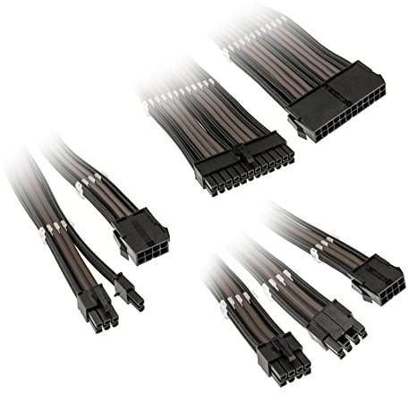 Kolink Core Adept Braided Cable Extension Kit - Jet Black/Gunmetal Grey