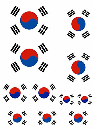 Daged Südkorea Flaggen Fahne Set 11 Stück Aufkleber selbstklebend Sticker - FS