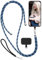 moex Unleash pour téléphone portable vivo Y20s - Sans coque - Chaîne de téléphone portable avec mousqueton - Cordon amovible - Avec coussinet pour coque de téléphone portable - Bleu marine - Argenté