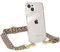 EAZY CASE Handykette - Verstellbares Taschenband kompatibel mit iPhone 13, Schulterriemen, Handykordel mit Silikon Hülle, Umhängetasche, Hell Braun/Braun - Endstücke Gold
